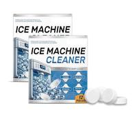 Limpiador de máquina de hielo, 12 tabletas limpias para Frigidaire, para ópalo, ayuda a eliminar el agua dura y la acumulación de minerales para un hielo de gran sabor