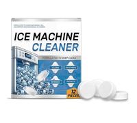 Limpiador de máquina de hielo, descalcificador - Paquete de 12 pastillas limpiadoras de máquina de hielo para nevera, encimera, máquinas de hielo, suministro a granel para 6 meses