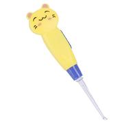 Limpiador de Oídos con Linterna LED de Dibujos Animados, Removedor de Cerumen con Cuchara y Pinzas, Bonito Limpiador de Oídos ABS para el Cuidado del bebé (gatito amarillo)