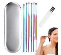 Limpiador de oídos Eliminación de cerumen,Herramienta de limpieza de cerumen | Juego de 6 unidades de eliminación de cera para oídos | Herramienta segura para eliminar la cera de los oídos, kit de eli