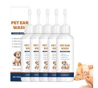 Limpiador de oídos para perros y gatos, solución de limpieza de oídos para perros y gatos, alivia la picazón en los oídos, limpia la acumulación de cera, combate el olor, fórmula suave para enjuague