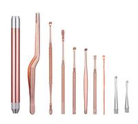 Limpiador de Oídos Removedor Set de limpieza de orejas de Cera de Oído De Orejas De Acero Inoxidable,Limpieza de oídos - Incluye caja de almacenamiento de limpieza