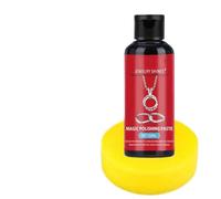 Limpiador de oro, crema reductora de arañazos metálicos, 50 ml, con esponja, crema para joyas, cadena, collar, jade y platino, el brillo