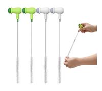 Limpiador de pajitas, paquete de 4 cepillos de pajita, diseño 2 en 1, cepillo de limpieza de botellas pequeñas y tapa, cepillos largos de nailon para limpiar pajitas reutilizables, tubo de ensayo