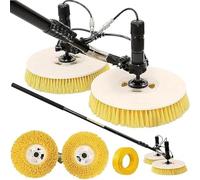 Limpiador de paneles solares eléctrico de mano con poste telescópico y cepillo giratorio de nailon para un mantenimiento fotovoltaico eficiente