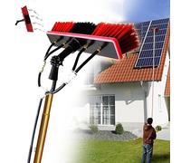 limpiador de paneles solares, Kit de limpieza del hogar con poste extensión 3m ~ 12m, herramientas lavado paneles solares, cepillo limpiador Flexible alto plumero