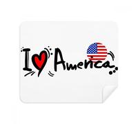 Limpiador de pantalla para teléfono con diseño de la bandera del mundo I Love América, 2 piezas de tela de ante