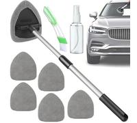 Limpiador de parabrisas de automóvil mejorado, 9 piezas de herramienta de limpieza de parabrisas de automóvil expandibles con 6 almohadillas de microfibra reutilizables, botellas de pulverización, kit