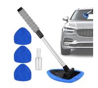 Limpiador de Parabrisas de Coche en el Interior | limpiadora de Vidrio con Mango retráctil para fregona antivaho de Vidrio con Botella pulverizadora, 4 Fundas de Tela | Juego de Herramientas de