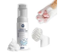 Limpiador de patas, espuma de limpieza de pies para mascotas, champú sin agua, con cepillo de silicona para perros, gatos, pies, 150 ml