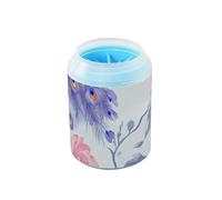 Limpiador de patas reutilizable con diseño de pavo real de dibujos animados con cepillo de masaje suave para perros medianos a grandes