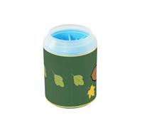 Limpiador de patas reutilizable de bellota verde y amarillo otoñal con cepillo de silicona, kit de limpieza suave para mascotas, adecuado para perros pequeños, medianos y grandes