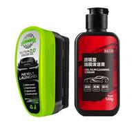 Limpiador de películas de aceite del parabrisas del automóvil: kit de tratamiento de vidrio automotriz, cepillo de limpieza anti -glaseado, pulidor de rayas, agente restaurativo de la visión | Incluye