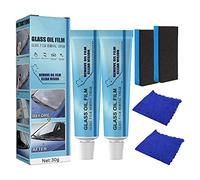 Limpiador de películas de aceite para coches, pasta universal para quitar películas de aceite de los cristales, agente de recubrimiento impermeable para coches, removedor de manchas de agua (2 Set)