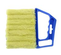 Limpiador de persianas de la Ventana, Mini Cepillo de Mano Lavable Veneciano, 7 Dedos limpiadores de Polvo y ventilación de Aire para persianas de Madera, respiraderos de Aire Acondicionado (Azul)