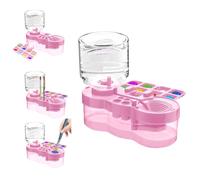 Limpiador de pinceles de pintura con bandeja de pintura, enjuague de circulación de agua 3 en 1 mejorado 2025 con drenaje y soporte para pinceles, suministros de pintura para acrílico, acuarela,