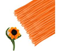 Limpiador de pipas, alambres de chenilla suaves y flexibles para proyectos de manualidades, 200 unidades de color amarillo dorado, limpiador de pipas de peluche flexible para niños y adultos, ideal