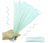 Limpiador de pipas de oropel plateado, 120 unidades, 30 cm x 6 mm, limpiador de pipas de color láser, limpiador de pipas de purpurina para manualidades, decoración