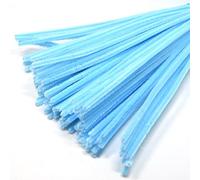 Limpiador de pipos,Alambre de Chenilla,para NIS para Manualidades y decoraci,para decoraci de Manualidades,Limpiador de tubers para proyectos de Bricolaje,6 mm x 30 cm,Aprox. 100 Unidades,Azul Claro