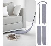 Limpiador de polvo retráctil para hendiduras, plumero plano de hasta extraíble y dos fundas de microfibra, limpiador de polvo retráctil para debajo del sofá, armarios, cama, polvo de hendiduras del