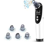 Limpiador de poros con 5 cabezales de succión intercambiables, aspirador de vacío, aspirador de espinillas, aspirador eléctrico, aspirador de poros, limpieza facial, 3 niveles de aspiración