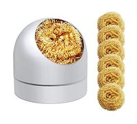 Limpiador De Puntas De Soldadura Hierro De Soldadura Kit De Limpiador De Puntas De Latón y Tipo De Alambre De Bola De Latón 6pcs con Soporte De Cáscara De Bola De 1pc para La Limpieza De Hierros
