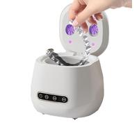 Limpiador de retención ultrasónico: dispositivo de lavado de alineador de alta frecuencia, máquina de esterilizador UV | Herramienta de higiene portátil para dentaduras postizas con correa para reloje