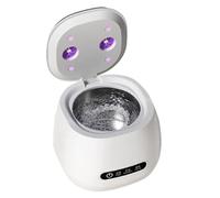 Limpiador de retenedores, detergente de alineador de 52 kHz, 4.33 x 4.72 x pulgadas, máquina de limpieza de retenedores UV portátil, diseño compacto, ideal para correa de reloj, prótesis, joyas