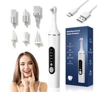 Limpiador de sarro con 5 cabezales, pulidor de dientes, juego profesional de limpieza dental con 5 modos para limpieza dental y blanqueamiento de dientes, para pulir después de la limpieza dental