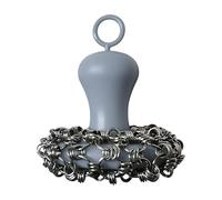 Limpiador de sartenes de hierro fundido - Cepillo de malla de acero inoxidable 316 de 8 cm con silicona | Esponja de limpieza de metal mejorada para parrilla de sartenes | Lavavajillas para horno