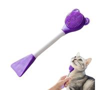 Limpiador de silicona para barbilla de gatos, cepillo de limpieza manual suave para mascotas, diseño de herramienta de aseo suave y flexible, limpiador de masaje multiárea, ayuda eficaz para el