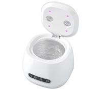 Limpiador de soporte ultrasónico - 52 kHz UV Light Alineador portátil - Dispositivo de limpieza | Viaje a casa joyas dentaduras postizas protector bucal correa de reloj limpiador para niños mayores
