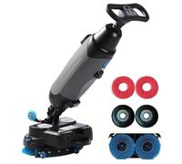 Limpiador de suelo comercial de 450 mm, limpiador de doble cepillo con 120 minutos de tiempo de funcionamiento e 1200 ㎡/h y tanque doble de 4,5 l/7,5 l, mini estropajo y pulidor