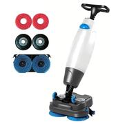 Limpiador de suelo comercial de 450 mm, limpiador de doble cepillo con 120 minutos de tiempo de funcionamiento e 1200 ㎡/h y tanque doble de 4,5 l/7,5 l, mini estropajo y pulidor