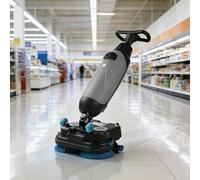 Limpiador de suelo comercial inalámbrico, máquina de disco de doble cepillo con ancho de limpieza de 17 pulgadas y tanque de 1 galón para hogar, oficina y uso comercial