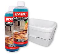 Limpiador de suelo Fresh Orange 2 x 1000 ml + cubo de 10 litros de capacidad - Cuidado concentrado agradable aroma de naranja para azulejos, laminado, parqué, piedra, PVC, linóleo.
