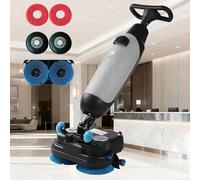 Limpiador de suelo ligero, limpiador de piso de doble tanque de 17 pulgadas de ancho, cabezal giratorio de 360°, mopa eléctrica inalámbrica para pisos, potente limpieza profunda para baños, villas