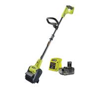 RYOBI - Limpiador Suelos Exteriores 18V ONE+ - Superficies Duras de Jardín, Terrazas de Hormigón y Madera - Mango Ergonómico, Tubo Telescópico - Interruptor de Seguridad - 1 Batería 4Ah, Cargador 1,5A
