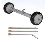 Limpiador de tren de rodaje a presión con escoba de agua de 4000 PSI, herramienta de lavado de chasis de 4 boquillas para automóviles, camiones, SUV, incluye varitas de extensión (sin conector)