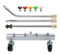 Limpiador de tren de rodaje a presión, lavadora debajo del coche, con rueda giratoria y 2 varillas de extensión, 4000 PSI