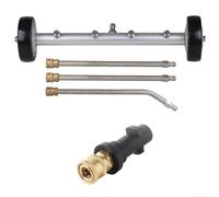 Limpiador de tren de rodaje de escoba de agua para lavado de autos para lavadoras a presión con conexión rápida y construcción de aluminio para eliminación de suciedad pesada y aceite (con conector)