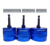 Limpiador De TuberíAs De Cobre Copper Pipe Cleaning Brush Set Cleaner For Plumbing Drains Vents Systems Electric Drills Accessories(3pcs)