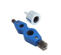 Limpiador de tuberías de cobre para taladro de 15 mm y 22 mm, kit de cepillo de tubo de metal con limpiador de terminales de batería 4 en 1, cerdas de acero inoxidable para eliminación de óxido de