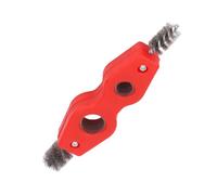 Limpiador de tuberías de latón, cepillo desbarbador de fontanero, cepillo de alambre de 1 / 2 pulgadas y 3 / 4 pulgadas, limpieza de hilo exterior interior de doble cabeza