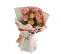 Limpiador de Tuberías Ramo Flores Tulipán Limpiador de Tuberías para Manualidades Alambre Chenilla Juego Flores con Alambre Verde para Manualidades, Papel Regalo, Cinta Regalo para Bricolaje