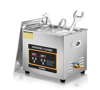 Limpiador de Ultrasonidos con Calentador y Temporizador, Acero Inoxidable, Máquina de Ultrasonidos Limpieza Profesional para Relojes, Placas PCB, Cadenas de Moto, Gafas y Piezas de Auto (10L)