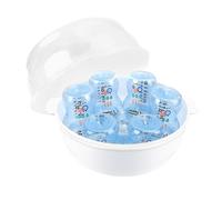 Limpiador de vapor para microondas, biberones, recipiente de vapor para microondas, reutilizable, caja de limpieza doméstica resistente a altas temperaturas, limpia varios bebés para bombas parciales