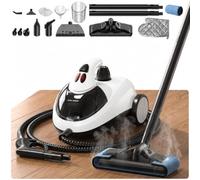 Limpiador de Vapor Portátil 2000W, 16 Accesorios, Blanco Nieve | Depósito 2L, 135°C Alta Temperatura, 60 Min de Vapor, Alcance 5,3 m, Para Hogar, Juntas, Sofá, Baño y Coche