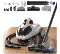 Limpiador de Vapor Portátil 2000W, 16 Accesorios, Blanco perla | Depósito 2L, 135°C Alta Temperatura, 60 Min de Vapor, Alcance 5,3 m, Para Hogar, Juntas, Sofá, Baño y Coche