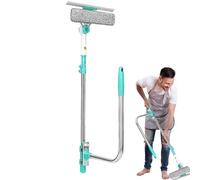Limpiador De Ventanas Extensible - Herramienta De Cabeza Giratoria, Poste Retráctil De 28,3 A 43,3 X 11,8 Pulgadas, Cabeza Giratoria De Microfibra | Rasqueta De Aluminio De Abs, Para Puertas En V